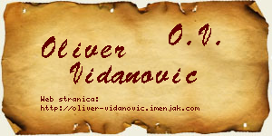 Oliver Vidanović vizit kartica